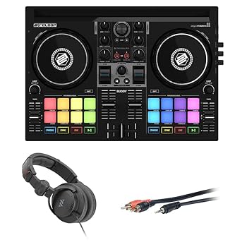 reloop BUDDY audio-technicalヘッドホン付き Amazon | Reloop Buddy コンパクト2デッキDJAYコントローラー